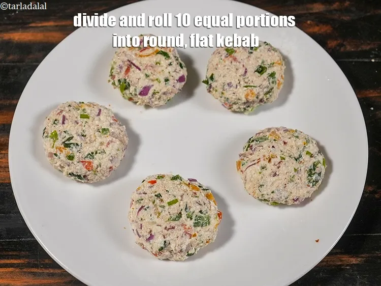 Step 16 – <p>Divide and roll 10 equal portions into round, flat kebab.</p>