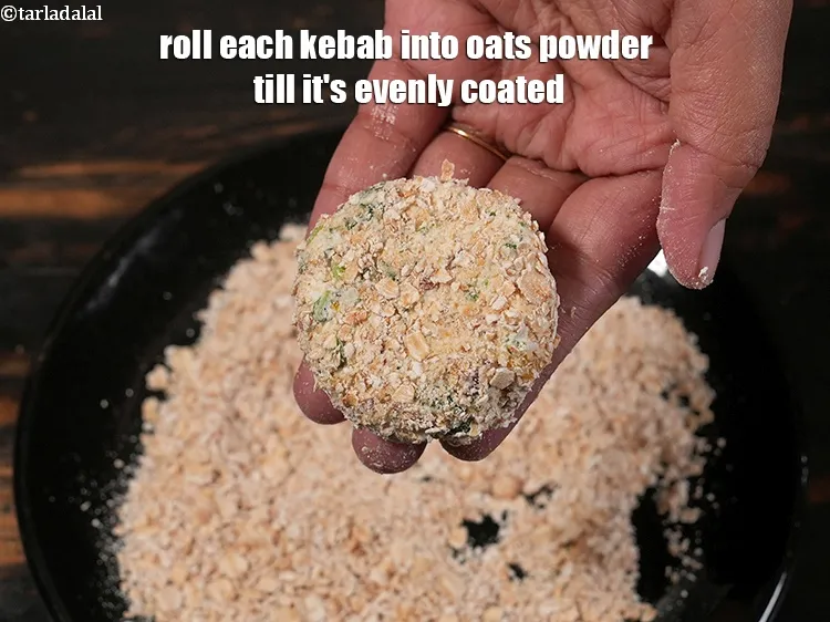 Step 17 – <p>Roll each kebab into oats powder till it's evenly coated.</p>