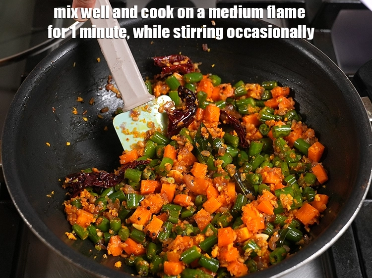 Step 22 – <p><span style="background-color:rgb(255,255,255);color:rgb(0,0,0);">Mix well and cook on a medium flame for 1 minute, while stirring occasionally. …