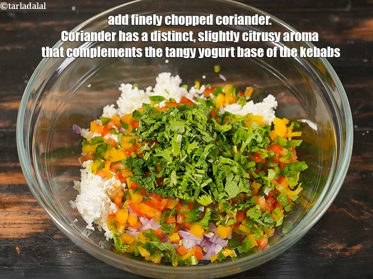 Step 8 – <p>Add 1 tbsp finely <a href="https://www.tarladalal.com/glossary-chopped-coriander-783i">chopped coriander (dhania)</a>. Coriander has a distinct, slightly citrusy aroma …
