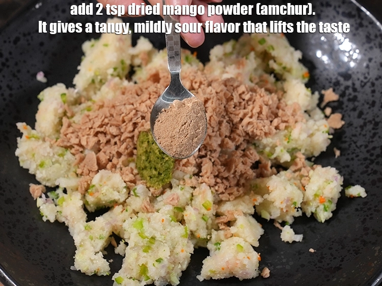 Step 17 – <p><span style="background-color:rgb(255,255,255);color:rgb(34,34,34);">Add </span><span style="background-color:rgb(255,255,255);color:rgb(0,0,0);">2 tsp </span><a href="https://www.tarladalal.com/glossary-dried-mango-powder-amchur-powder-148i"><u>dried mango powder (amchur)</u></a><span style="background-color:rgb(255,255,255);color:rgb(34,34,34);">. It gives a tangy, …