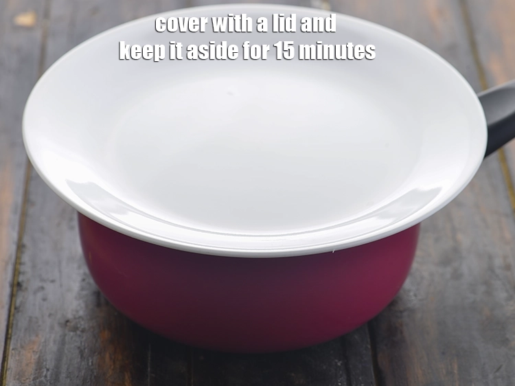 Step 10 – <p>Cover&nbsp;<strong>Tulsi water (Holy Basil Water)</strong>&nbsp;with a lid and keep it aside for 15 minutes.</p>