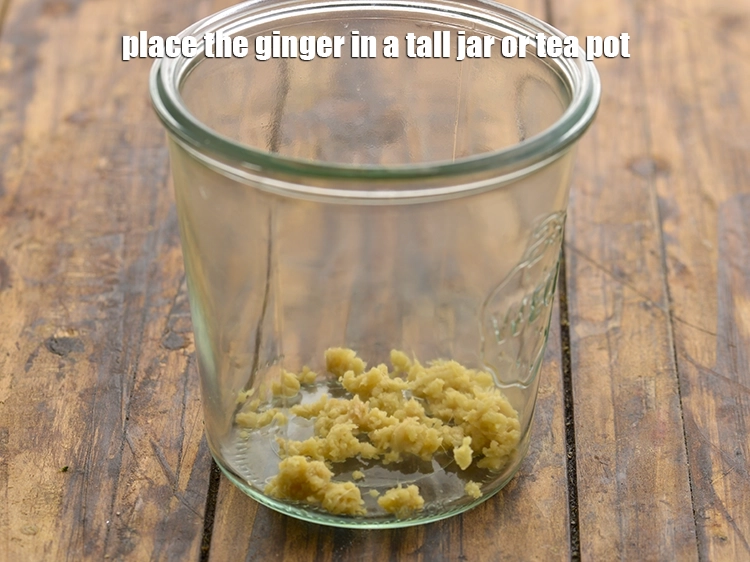 Step 11 – <p>Now place the ginger in a tall jar or tea pot.</p>