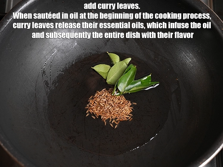 Step 26 – <p>Add 6 to 8 curry leaves. When sautéed in oil at the beginning of the …