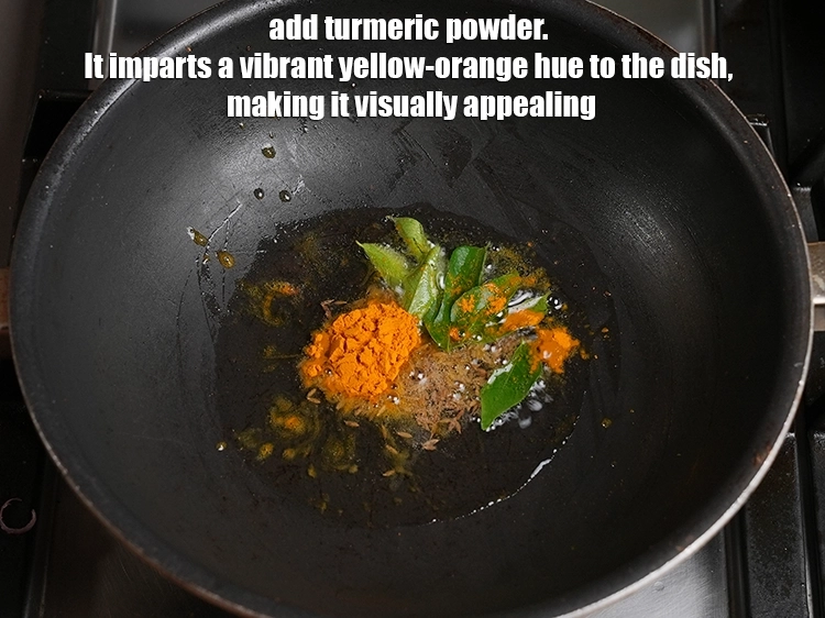 Step 27 – <p>Add ½ tsp turmeric powder (haldi). It imparts a vibrant yellow-orange hue to the dish, …