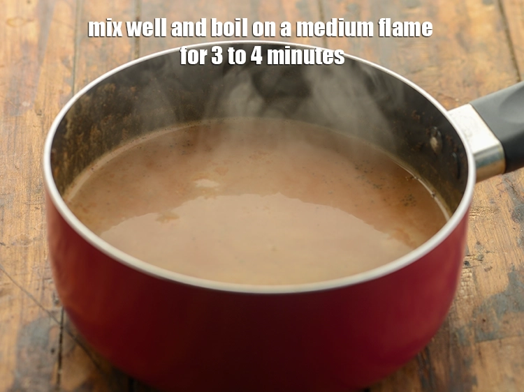 Step 8 – <p>Mix well and boil on a medium flame for 3 to 4 minutes, while stirring …