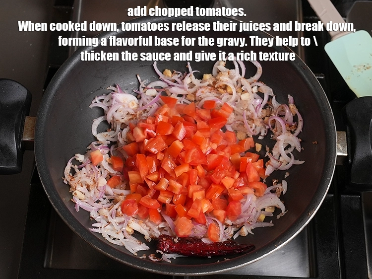 Step 18 – <p>Add 1 cup chopped tomatoes. When cooked down, tomatoes release their juices and break down, …
