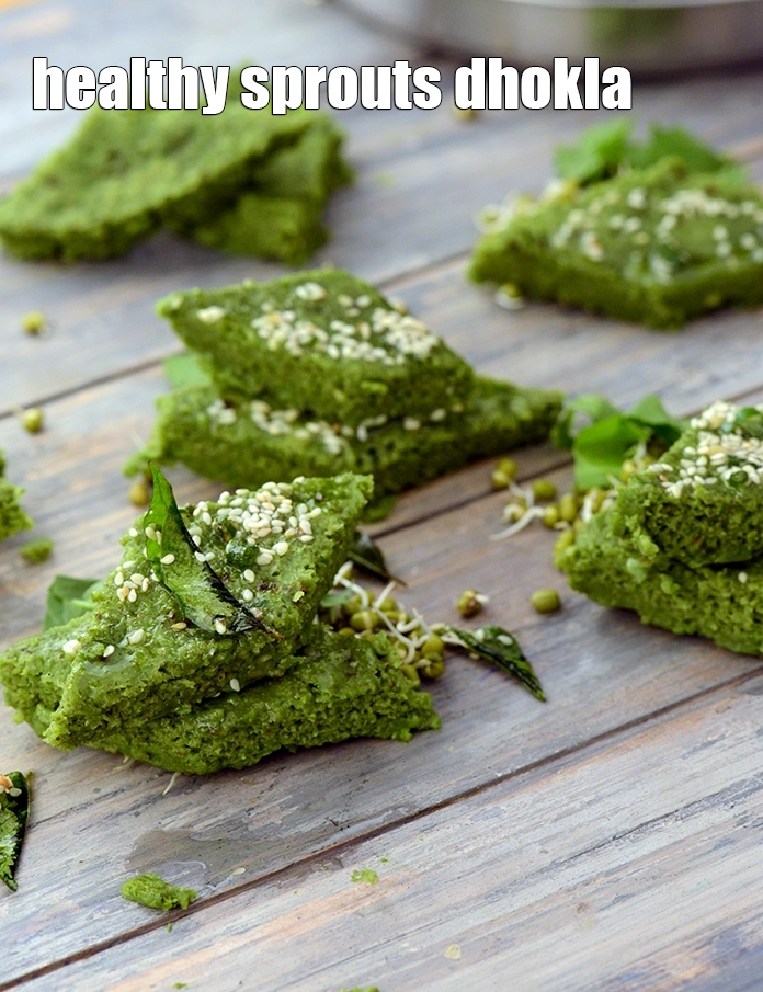 Step 22 – <p>Serve&nbsp;<strong>sprouts dhokla | healthy sprouts dhokla | sprouted moong dhokla |&nbsp;&nbsp;sprouts dhokla with spinach |</strong>&nbsp;immediately …