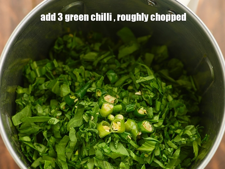 Step 4 – <p>Add green chillies. Add more or less as per the spice level you prefer.</p>
