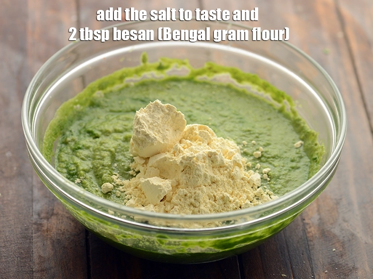 Step 7 – <p>Add the salt and besan.</p>