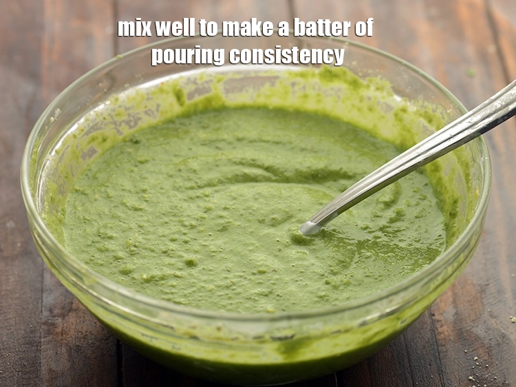 Step 9 – <p>Mix well to make a batter of pouring consistency. The batter should not be runny, …