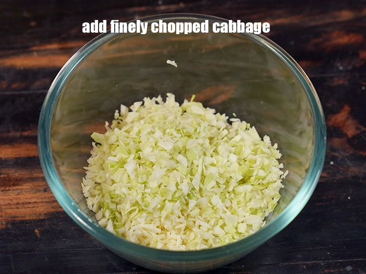 Step 2 – <p>Add finely chopped cabbage.</p>