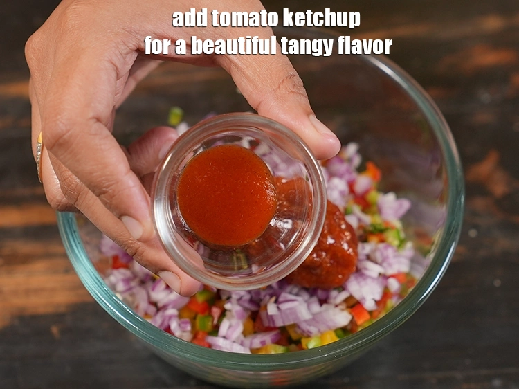 Step 8 – <p>Add tomato ketchup for a beautiful tangy flavor.</p>