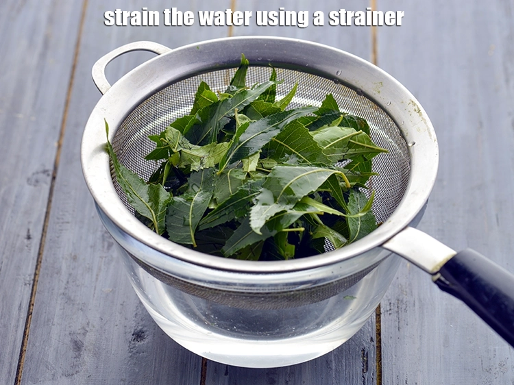 Step 13 – <p>Strain the water using a strainer and discard the water.&nbsp;</p>