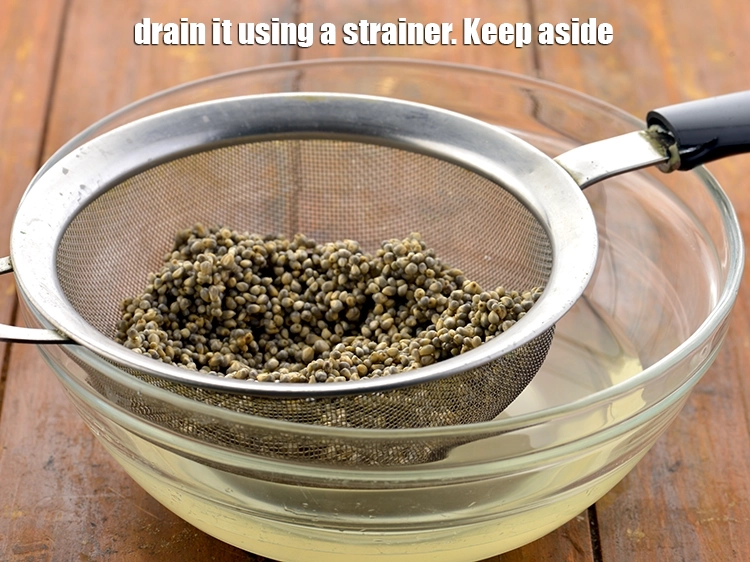 Step 6 – <p>Drain it using a strainer. Keep aside.</p>
