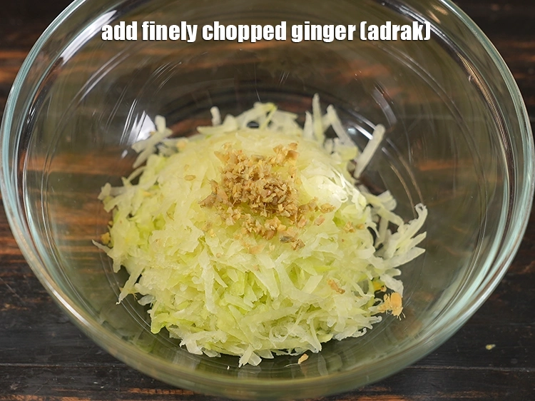 Step 9 – <p>Add f<span style="background-color:rgb(255,255,255);color:rgb(0,0,0);">1 tsp finely </span><a href="https://www.tarladalal.com/glossary-ginger-adrak-453i#ing_2366"><u>chopped ginger (adrak)</u></a> to it.&nbsp;</p>