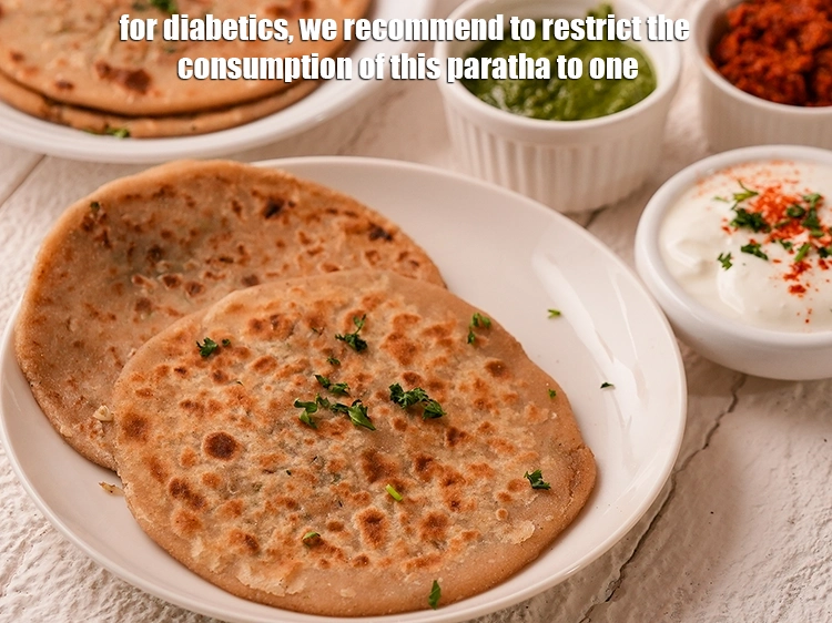 Step 29 – <p><span style="background-color:rgb(255,255,255);color:rgb(0,0,0);">For diabetics, we recommend to restrict the consumption of this paratha to one.</span></p>