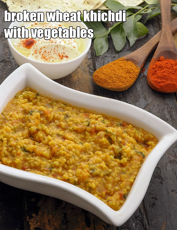 Step 38 – <p><span style="background-color:rgb(255,255,255);color:rgb(0,0,0);">Serve&nbsp;</span><strong>fada ni khichdi | broken wheat khichdi with vegetables | Gujarati style fada in …