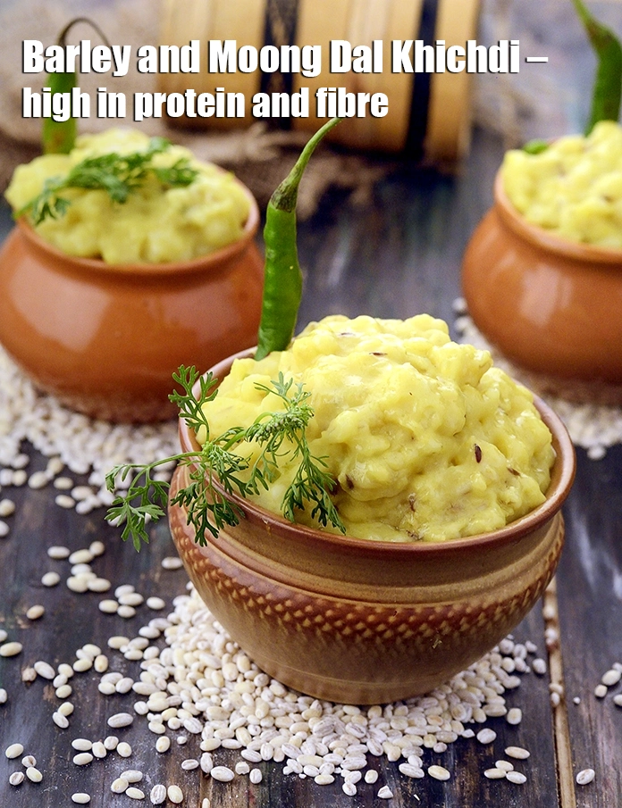 Step 40 – <p><strong>Barley and Moong Dal Khichdi – high in protein and fibre.&nbsp;</strong></p>