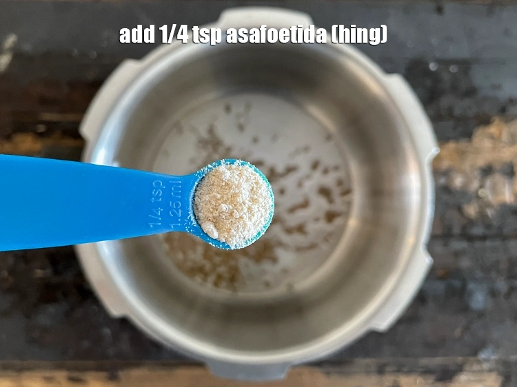 Step 25 – <html><head></head><body><p>Add&nbsp;1/4 tsp&nbsp;<a href="glossary-asafoetida-hing-113i">asafoetida (hing)</a>.</p></body></html>