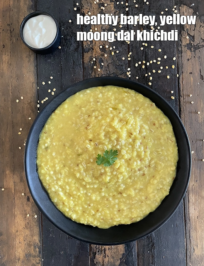 Step 38 – <p>Serve <strong>barley and moong dal khichdi | healthy barley yellow moong dal khichdi | jau …