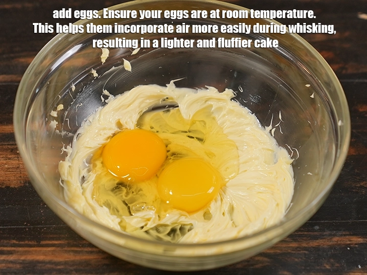 Step 68 – <p>Add 2 <a href="https://www.tarladalal.in/glossary-eggs-anda-baida-398i"><u>eggs</u></a>. Ensure your eggs are at room temperature. This helps them incorporate …