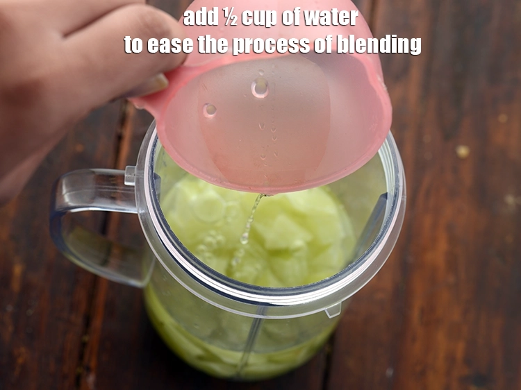 Step 13 – <p>Add ½ cup of water to ease the process of blending.</p>