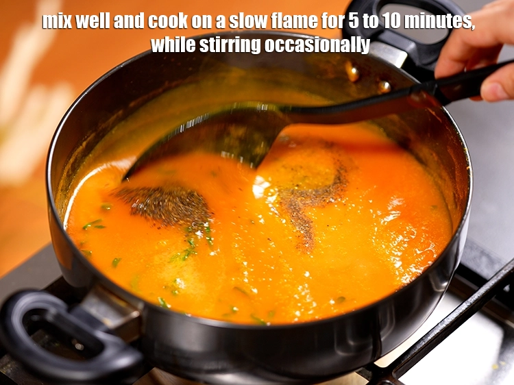 Step 32 – <p>Mix well and cook on a slow flame for 5 to 10 minutes, while stirring …