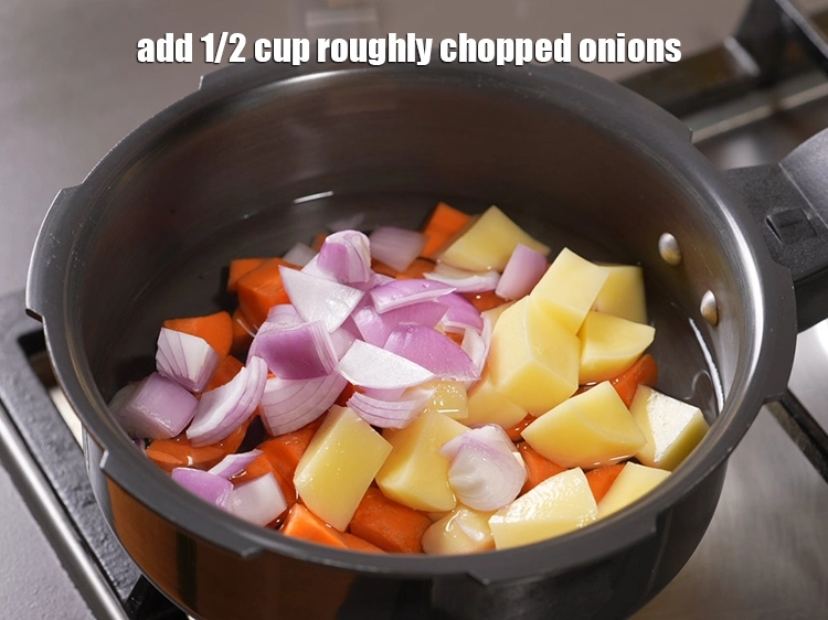 Step 15 – <p>Add 1/2 cup&nbsp;roughly&nbsp;<a href="https://www.tarladalal.com/glossary-chopped-onions-722i">chopped onions</a>.&nbsp;Raw <a href="https://www.tarladalal.com/recipes-using-onions-548">onions</a> are a very valuable source of&nbsp;<a href="https://www.tarladalal.com/recipes-for-Vitamin-C-Rich-Indian-Recipes-804">vitamin C</a>&nbsp;– …