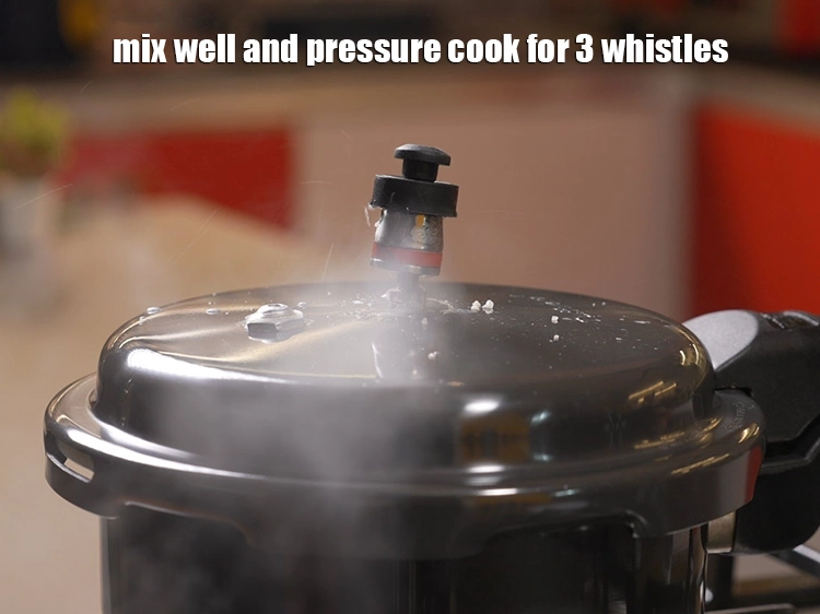 Step 17 – <p>Mix well and pressure cook for 3 whistles. Allow the steam to escape before opening …
