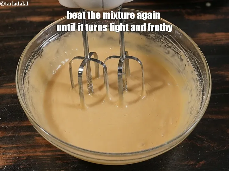Step 15 – <p>Beat the mixture again until it turns light and frothy.<br>&nbsp;</p>
