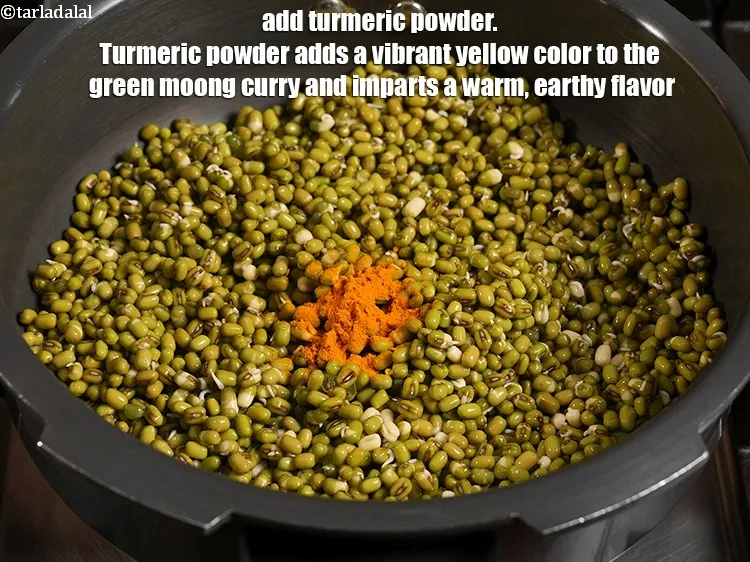 Step 4 – <p>Add ¼ tsp of <a href="https://www.tarladalal.com/glossary-turmeric-powder-haldi-645i">turmeric powder (haldi)</a>. Turmeric powder adds a vibrant yellow color …