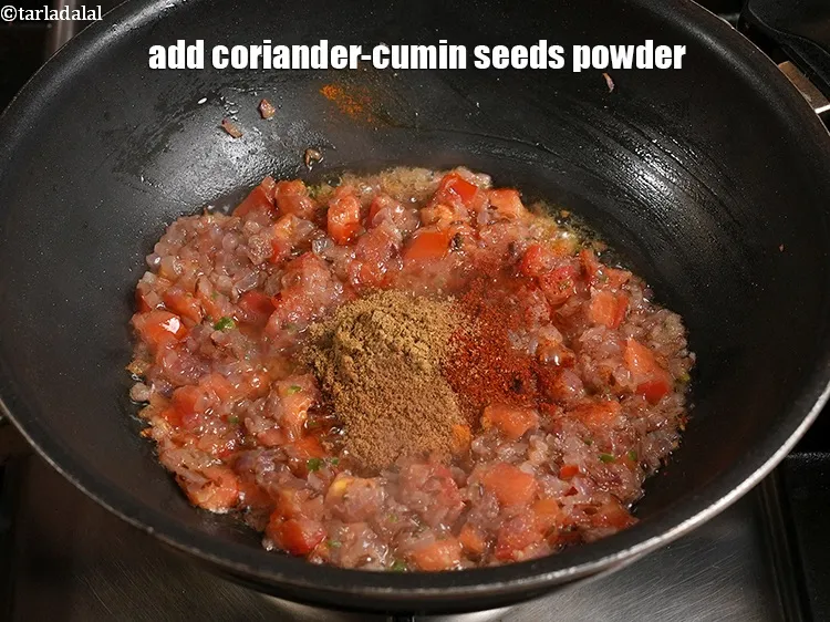 Step 22 – <p>Add 2 tsp <a href="https://www.tarladalal.com/glossary-coriander-cumin-seeds-powder-dhania-jeera-powder-375i">coriander-cumin seeds (dhania-jeera) powder</a>.</p>