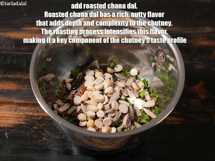 Step 6 – <p>Add 1/2 tbsp <a href="https://www.tarladalal.com/glossary-roasted-chana-dal-roasted-daria-286i">roasted chana dal (daria)</a>. Roasted chana dal has a rich, nutty …