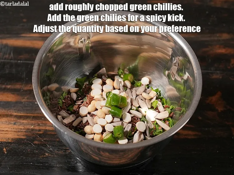 Step 7 – <p>Add 1/2 tsp roughly <a href="https://www.tarladalal.com/glossary-chopped-green-chilli-820i">chopped green chillies</a>. Add the green chilies for a spicy …
