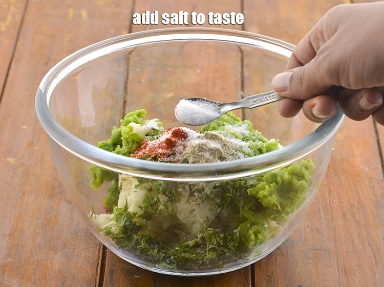 Step 9 – <p>Finally, add the <a href="https://www.tarladalal.com/glossary-salt-namak-table-salt-418i"><u>salt </u></a><span style="background-color:rgb(255,255,255);color:rgb(0,0,0);">to taste</span> to the <strong>mixture of&nbsp;aloo tikki | Punjabi …