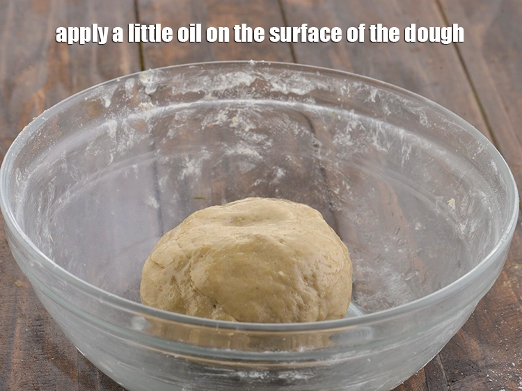 Step 7 – <p>Apply a little <a href="https://www.tarladalal.com/glossary-oil-671i"><u>oil</u></a> on the surface of the dough before you keep it …