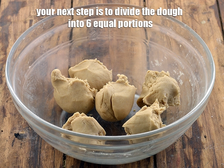 Step 9 – <p>Your next step is to divide the dough into 6 equal portions.</p>