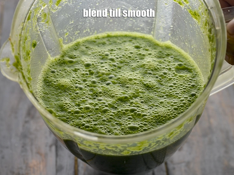 Step 16 – <p>Blend till smooth and your <strong>palak kale and apple juice recipe | healthy kale spinach …