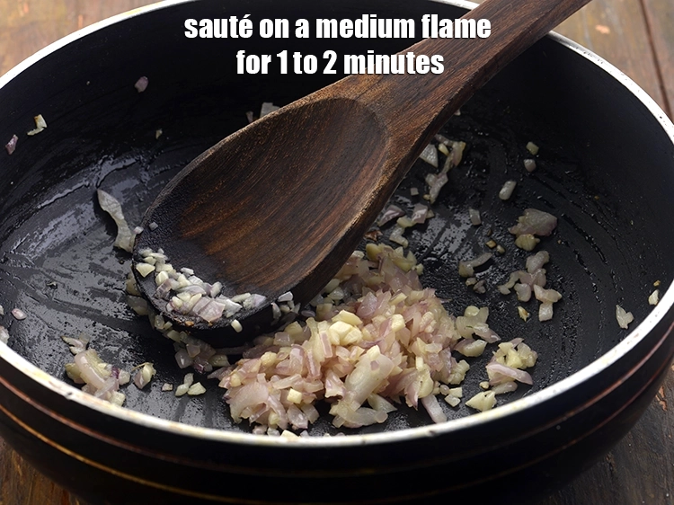 Step 5 – <p>Sauté on a medium flame for 1 to 2 minutes.</p>