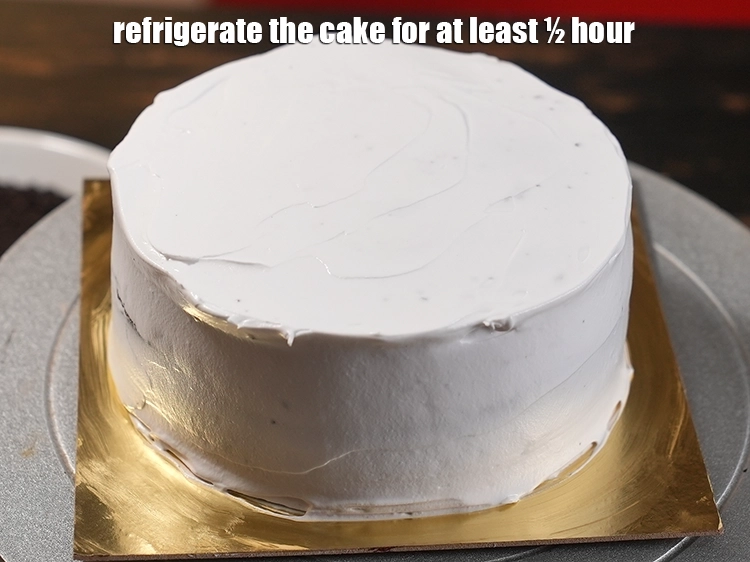 Step 30 – <p>Refrigerate the cake for at least ½ hour. This is known as crumb coating, where …
