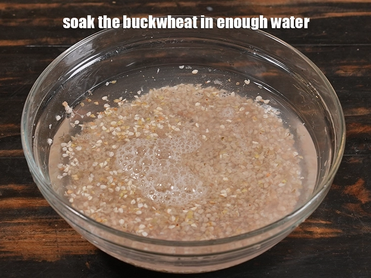 Step 4 – <p>Soak the buckwheat in enough water.</p>