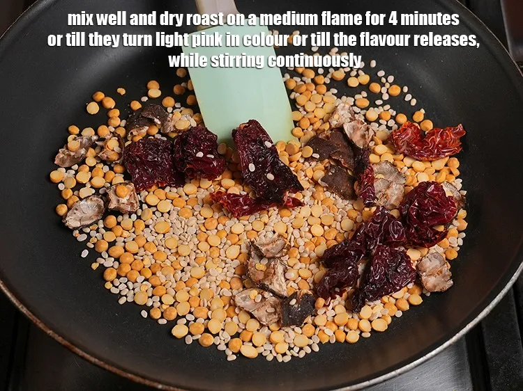 Step 7 – <p>Mix well and dry roast on a medium flame for 4 minutes or till they …
