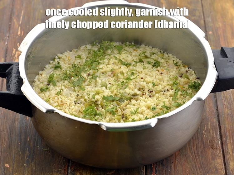 Step 44 – <p><span style="background-color:rgb(255,255,255);color:rgb(0,0,0);">Once cooled slightly, garnish the&nbsp;</span><strong>broken wheat upma | healthy dalia upma | godi upma …