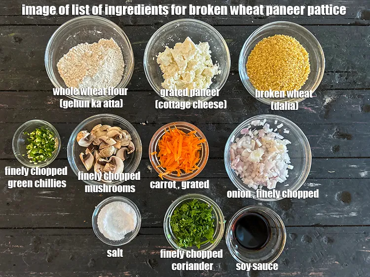 Step 32 – <p><strong>what is broken wheat paneer pattice made of ?</strong> <i><u>See below image of list of …