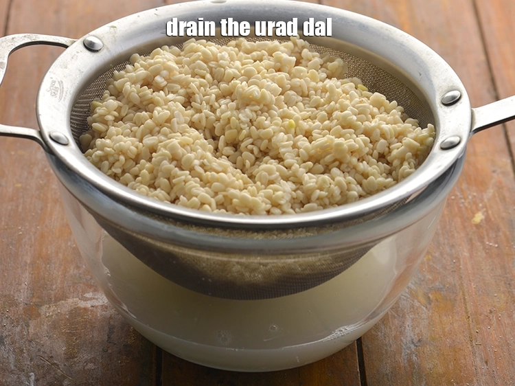 Step 11 – <p>Drain the urad dal.</p>