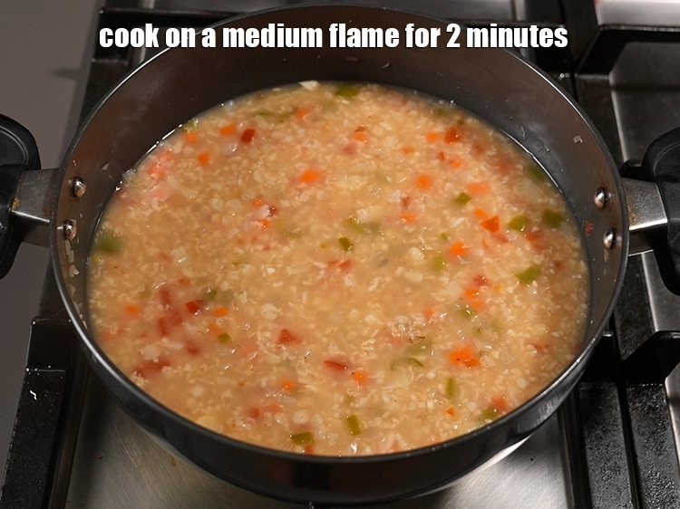 Step 28 – <p>Cook on a medium flame for 2 minutes, while stirring occasionally.</p>