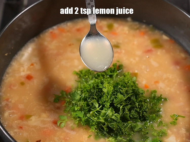 Step 33 – <html><head></head><body><p>Add&nbsp;2 tsp&nbsp;<a href="glossary-lemon-juice-numbi-ka-ras-nimbu-ka-juice-471i">lemon juice</a>. <span style="color:rgb(0,0,0);">Lemon juice introduces a bright, acidic note that cuts through …