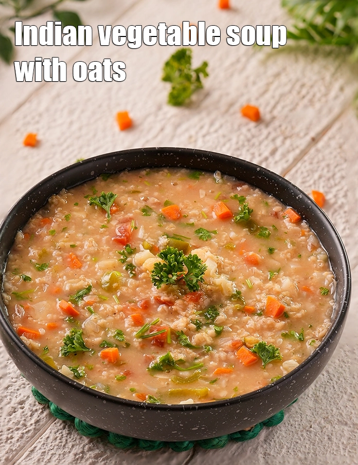 Step 35 – <p>Serve <strong>vegetable oats spoup&nbsp;| Indian vegetable soup with oats | healthy oats soup for weight …
