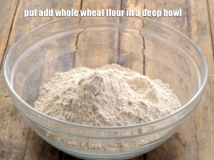 Step 5 – <p>Put Add <span style="background-color:rgb(255,255,255);color:rgb(0,0,0);">2 cups </span><a href="https://www.tarladalal.com/glossary-whole-wheat-flour-gehun-ka-atta-gehun-ka-aata-429i"><u>whole wheat flour (gehun ka atta)</u></a> in a deep …